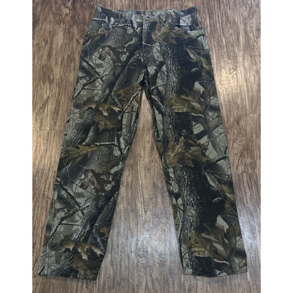 Wrangler ProGear Real Tree AP Camo Hunting Pants Mens 36x34 Woodland Heavyweight